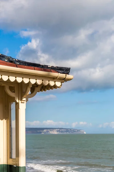 Het Dak Van Een Strandtent Bij Shanklin Isle Wight — Stockfoto