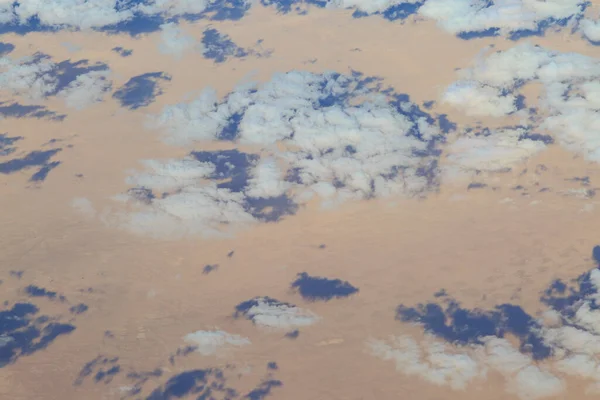 Shadows Clouds Sandy Desert Taken Flight Deck Airplane — Stock Photo, Image