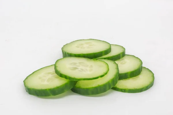 Slices Cucumber White Background — Stock Photo, Image