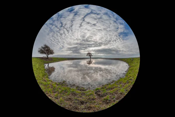 Ein Blick Auf Einen Tauteich Ditchling Beacon Sussex Aufgenommen Mit — Stockfoto