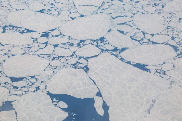 Una Vista Aérea Mirando Paisaje Congelado Bahía Hudson Canadá —  Fotos de Stock