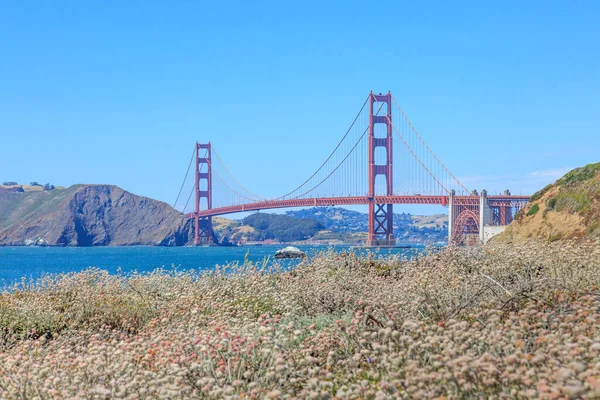 Вид Мост Золотые Ворота Сан Франциско Пляжа Бейкер — стоковое фото