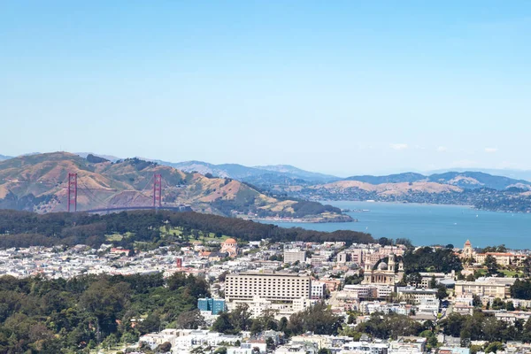 Golden Gate Bridge Widok Twin Peaks — Zdjęcie stockowe