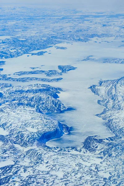 Aerial View Frozen Greenland Landscape — Stock Photo, Image