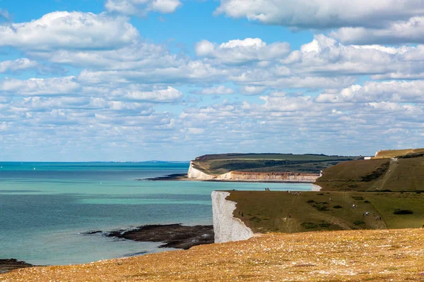 Seven Sisters Cliffs Sea Viewed South Downs Way Sunny Summers — Stock Photo, Image