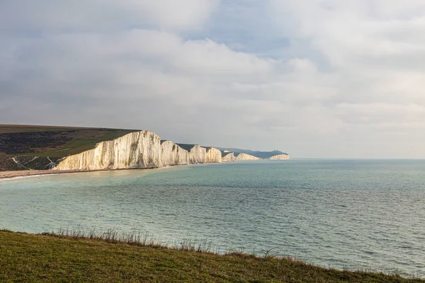 Seven Sisters Cliffs Sussex Sunny Winters Day — Stock Photo, Image