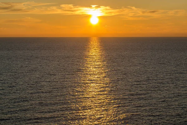 Sonnenuntergang Über Dem Ozean Seaford Sussex — Stockfoto