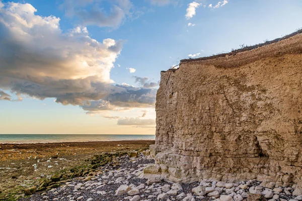 Chalk Cliffs Sussex Coast Summers Evening Viewed Hope Gap Beach — Stock Photo, Image