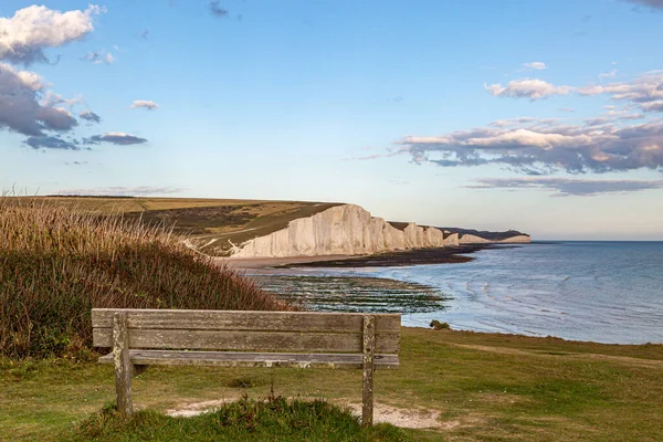 Bench Cliff View Seven Sisters Evening Light — Stock Photo, Image