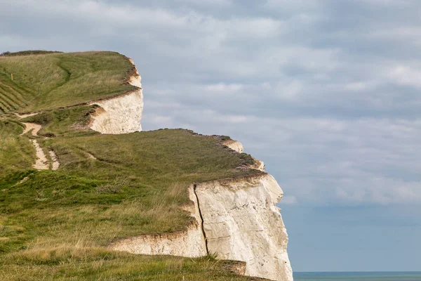 Ein Sichtbarer Riss Der Kreideklippe Bei Seaford Sussex — Stockfoto