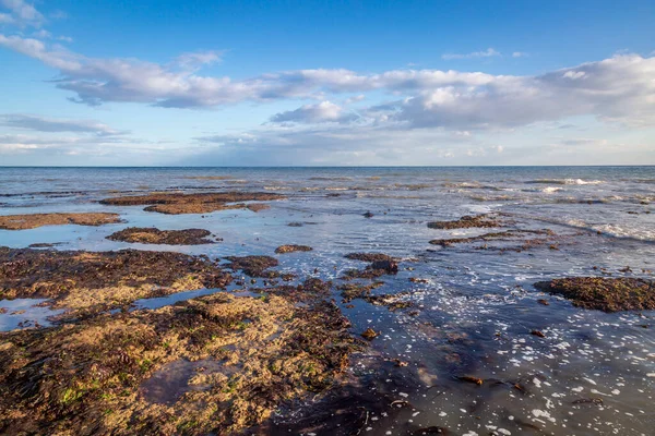 Uitkijkend Naar Zee Een Rotsachtig Strand Bij Nabij Eastbourne Sussex — Stockfoto