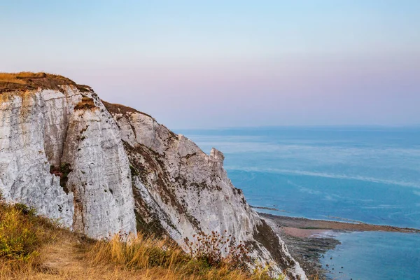 Abendlicht Über Den Kreidefelsen Der Küste Von Sussex Einem Sonnigen — Stockfoto