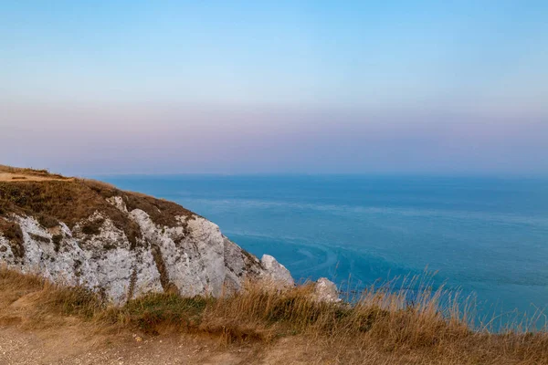 Blick Aufs Meer Über Weiße Kreidefelsen Der Nähe Von Beachy — Stockfoto