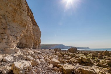 Sussex 'teki Hope Gap' ten Seven Sisters kayalıklarına doğru bakıyorum.