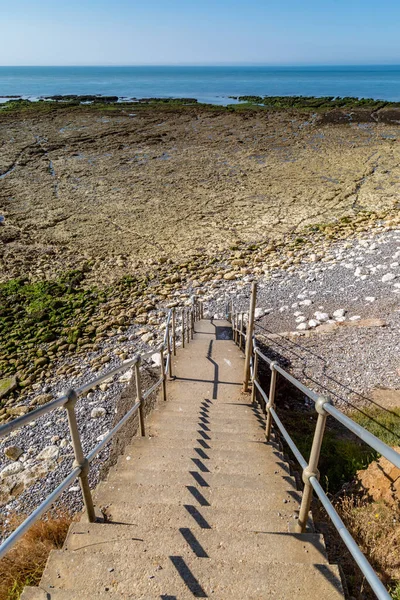 Een Trap Naar Het Rotsachtige Strand Bij Hope Gap Sussex — Stockfoto