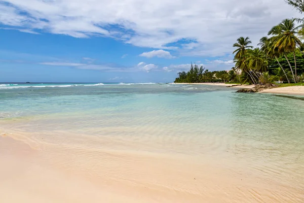 Uma Praia Idílica Areia Ilha Barbados — Fotografia de Stock