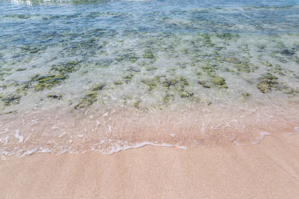 バルバドス島の浅瀬の砂浜と岩 — ストック写真