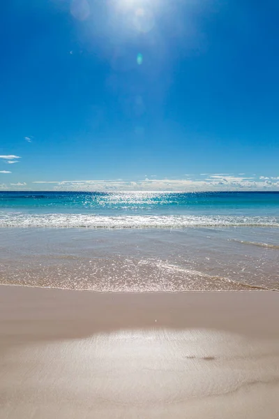 Sol Brilhando Sobre Praia Horseshoe Bay Ilha Das Bermudas — Fotografia de Stock