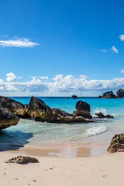 Rocks Sandy Beach Horseshoe Bay Bermuda — Stock Photo, Image