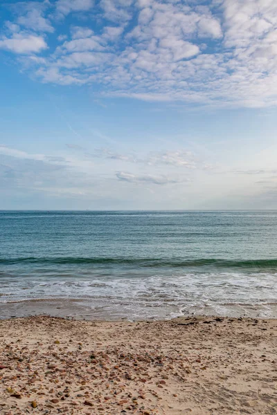 Olhando Para Mar Sobre Uma Praia Areia Ilha Canal Jersey — Fotografia de Stock