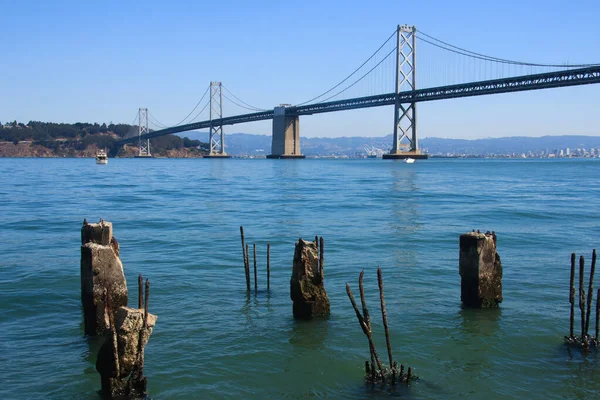 Bay Bridge Oglądane Embarcadero — Zdjęcie stockowe