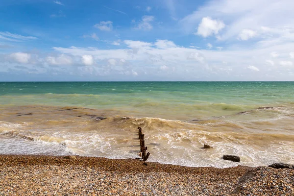 Uitkijkend Oceaan Bij Climping Beach Sussex — Stockfoto