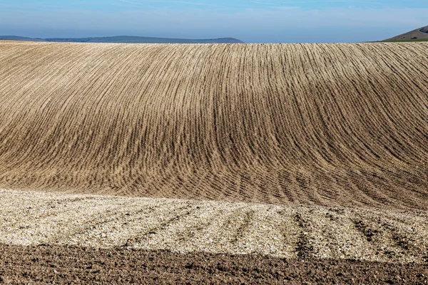 Gepflügte Felder Sussex Einem Sonnigen Wintertag — Stockfoto