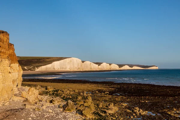 Seven Sisters Cliffs Sussex Coast Viewed Hope Gap — Stock Photo, Image