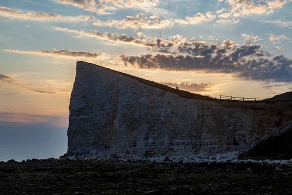 Sunset Sussex Coast Viewed Rugged Beach Hope Gap — Stock Photo, Image