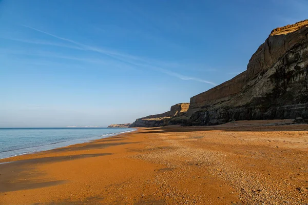 Pohled Velrybí Chine Beach Ostrově Wight Slunečného Letního Rána — Stock fotografie