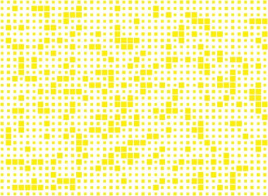 Kare sarı arkaplan, farklı boyutlarda, pürüzsüz desenli vektör çizimi