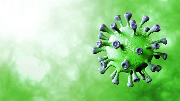 Wirus Korony Zielona Rotacja Wirująca Centrum Izolacja Dynamicznym Tłem Koncepcja — Zdjęcie stockowe