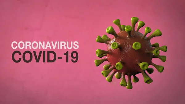Coronavirus Covid Word Corona Virus Banner Röd Isolerad Med Färg — Stockfoto