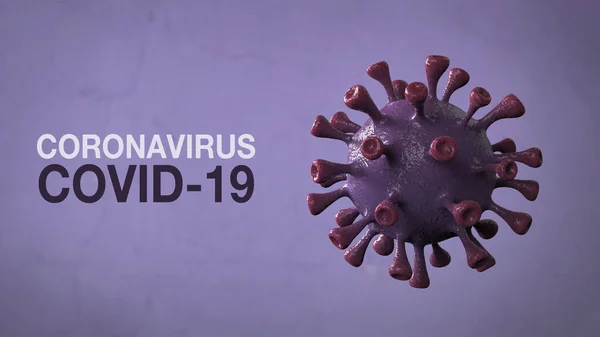 Coronavirus Covid Palavra Corona Vírus Banner Violeta Isolado Com Fundo — Fotografia de Stock