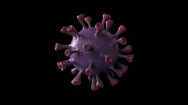 Virus Banner Corona Viola Isolato Con Sfondo Nero Microbiologia Virologia — Foto Stock