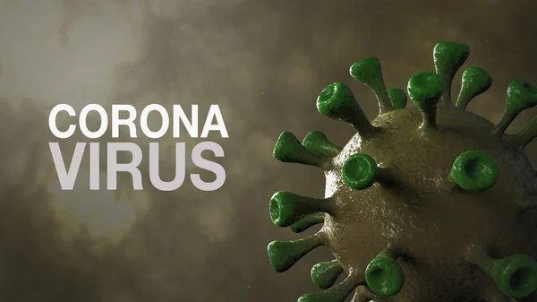 Corona Virus Word Corona Virus Banner Gul Isolerad Med Färg — Stockfoto