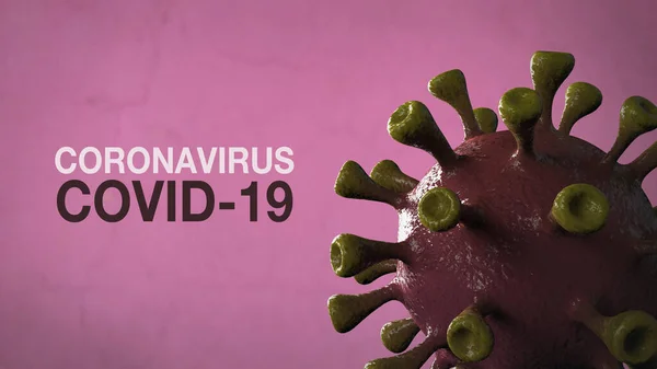 Coronavirus Covid Word Corona Virus Banner Roze Geïsoleerd Met Kleur — Stockfoto
