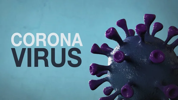 Corona Virus Word Corona Virus Banner Blue Terisolasi Dengan Color — Stok Foto