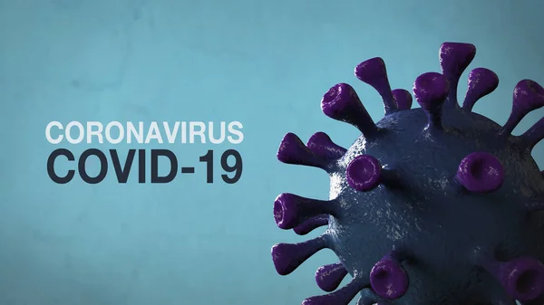 Coronavirus Covid Word Corona Virus Banner Blue Απομονωμένο Χρωματικό Υπόβαθρο — Φωτογραφία Αρχείου