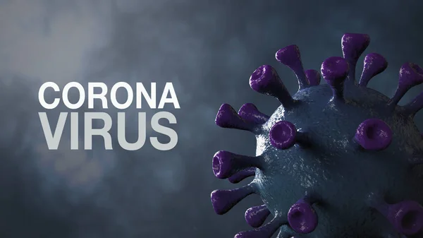 Corona Virus Word Corona Virus Banner Blue Isolated Color Background — стокове фото