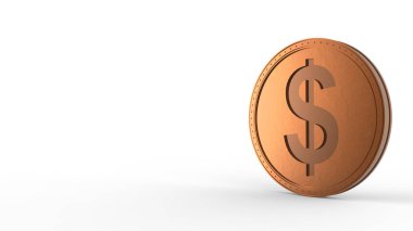 Beyaz arka planda izole edilmiş turuncu dolar. 3d izole illüstrasyon, iş, yönetim, risk, para, para, büyüme, bankacılık, banka, finans, sembol.