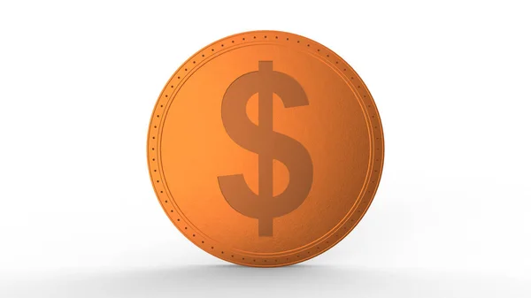 오렌지 동전은 분리되어 고립된 비즈니스 — 스톡 사진