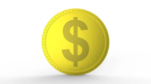 옐로우 동전은 흰색으로 분리되어 고립된 비즈니스 — 스톡 사진