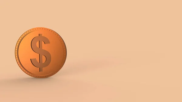 오렌지 동전은 배경에서 분리되어 고립된 비즈니스 — 스톡 사진
