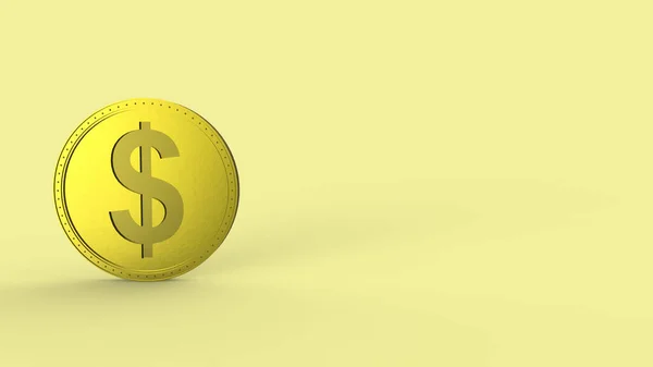 옐로우 동전은 배경에서 분리되어 고립된 비즈니스 — 스톡 사진