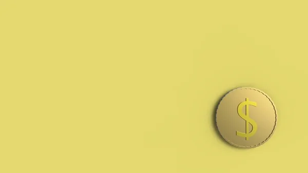 Gelbe Dollarmünze Auf Farbigem Hintergrund Isoliert Rendern Isolierte Illustration Geschäft — Stockfoto