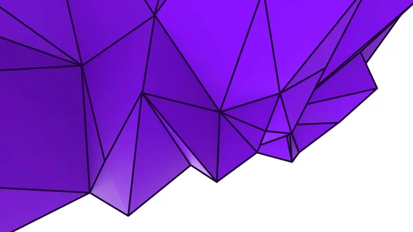 バイオレット抽象的な現代の結晶の背景 壁紙用ポリゴン ライン 三角形のパターン形状 イラスト低ポリ 多角形のデザイン 未来的なウェブネットワークの概念です — ストック写真