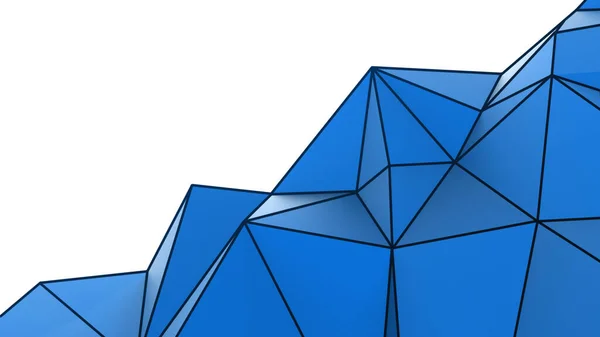 Fondo Azul Abstracto Cristal Moderno Polígono Línea Forma Patrón Triángulo — Foto de Stock