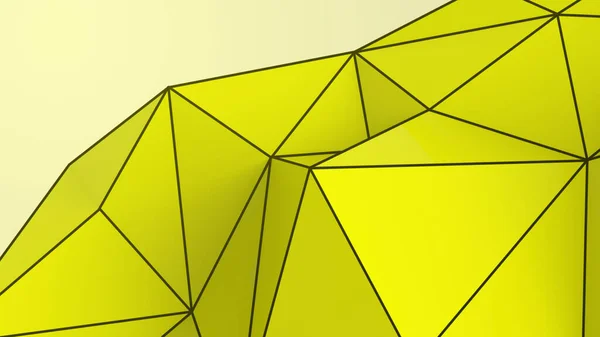 黄色の抽象的な近代的な結晶の背景 壁紙用ポリゴン ライン 三角形のパターン形状 イラスト低ポリ 多角形のデザイン 未来的なウェブネットワークの概念です — ストック写真