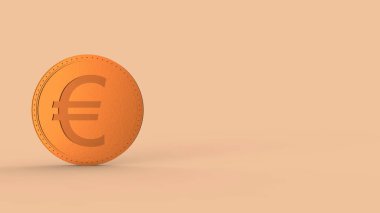 Siyah arkaplan ile izole edilmiş turuncu euro para işareti. 3d izole illüstrasyon, iş, yönetim, risk, para, para, büyüme, bankacılık, banka, finans, sembol.